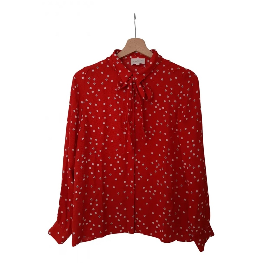 Sézane size 36/us 4 Red with flowers beautiful blouse - Picture 3 of 7